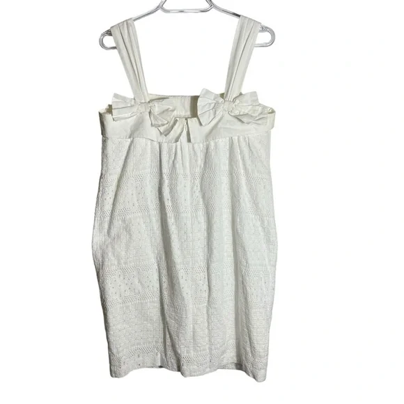 Lilly Pulitzer White Textured Eyelet Sundress with Bows, Size 6 - Picture 2 of 11